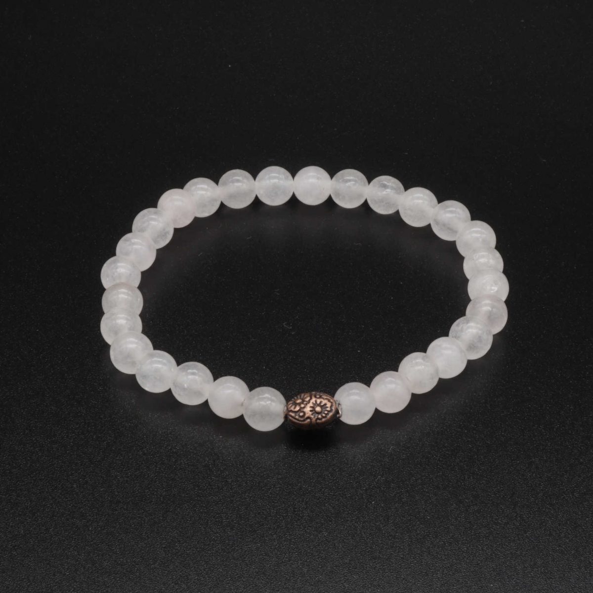 Rosenquarz Armband mit Ellipse Kupfer